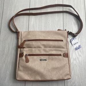 Multisac Cream Tan Lorraine Large Crossbody Bag Purse $70 NEW